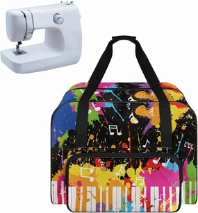 Sewing Machine Bag Easy to Clean Music Note Print Sewing Machine Carrying Case Portable Sewing Machine Case for Most Standard Machines Colorful Tie Dye