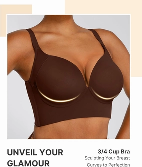 SHAPELLX Bras for Women Push Up Back Smoothing T-Shirt Everyday Underwire Lightly Lined Cups Up to H