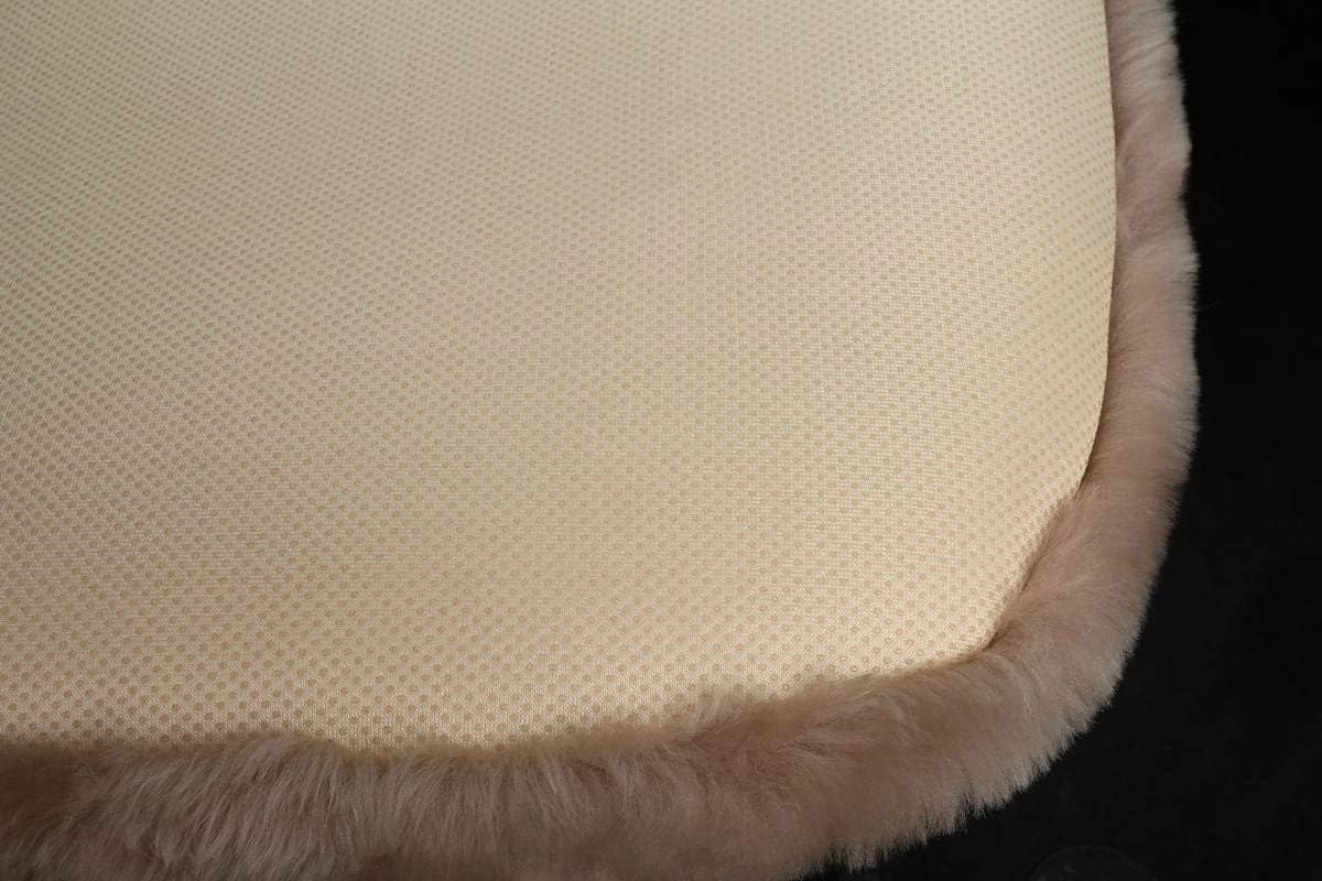 Sheepskin Seat Cushion Cover Wholehide Short Wool Seat Pad Natural Fur Car Seat Covers Universal Fit for Most Car, Truck, SUV, or Van Front Beige Yellow
