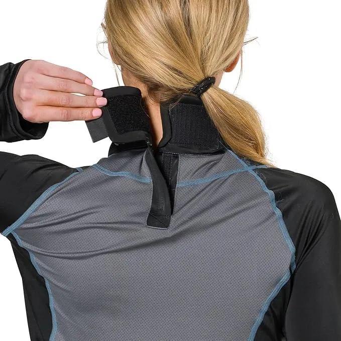 Shock Doctor Youth Girls Compression Shirt with Neckguard for Hockey. Long Sleeves with Integrated Neck Guard
