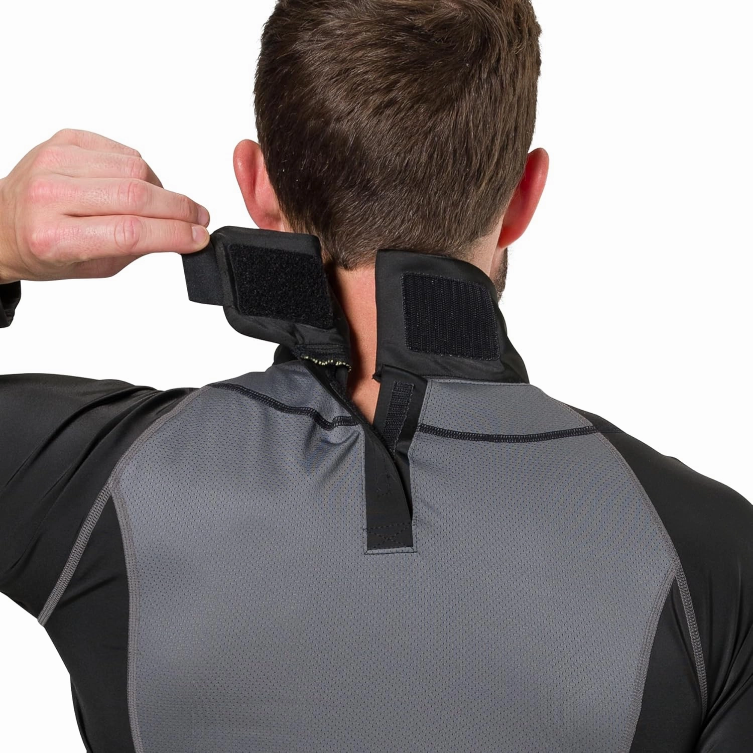 Shock Doctor Compression Shirt with Neckguard for Hockey. Long Sleeves with Integrated Neck Guard. for Adult Men