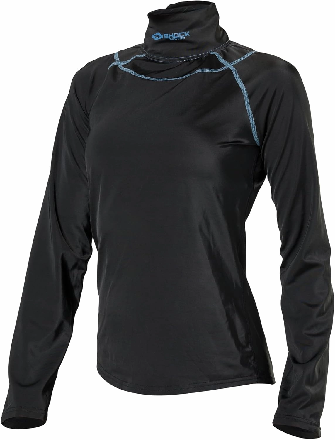 Shock Doctor Women's Hockey Compression Shirt with Neckguard. Long Sleeves with Integrated Neck Guard. for Adult Women