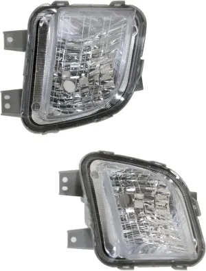 Signal Light Set of 2 Right & Left Driver & Passenger Side Clear Lens Turn Daytime Running for Honda for Ridgeline EX-L 09-11 & VP 09-13 & DX/RT/RTL/RTS 09-14 & Sport 12-14,3-7 Days Delivery