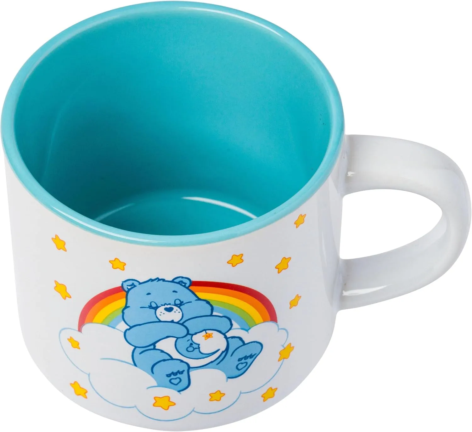 Silver Buffalo Care Bears Rainbow Heart Logo 4pc Ceramic Mug Stack, 10 Ounces