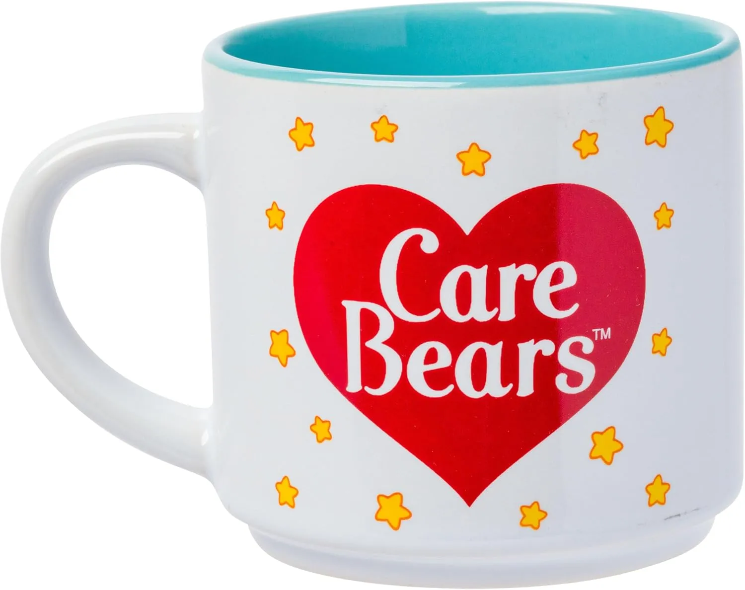 Silver Buffalo Care Bears Rainbow Heart Logo 4pc Ceramic Mug Stack, 10 Ounces