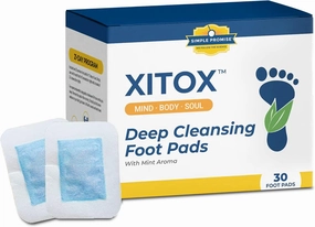 Simple Promise - Xitox Deep Cleansing Foot Pads - Rejuvenates Your Body for More Restful Sleep - Alleviates Tension - Contains Natural Herbal Ingredients - 30 Foot Pads