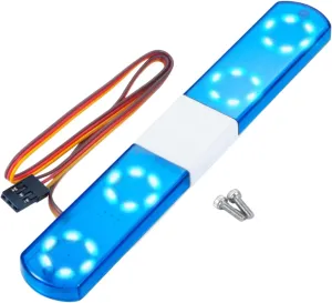 Simulation RC Car Police Lights Multi-Function Night Flash LED Light Lamp Roof Light Decoration Compatible with 1/8 1/10 RC Model Car for HSP TRX4 Tamiya CC01 4WD Axial SCX10 (Blue)