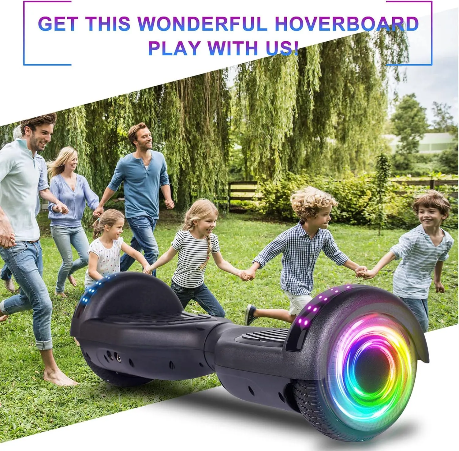 SISIGAD Hoverboard for Kids Ages 6-12, with Built-in Bluetooth Speaker and 6.5" Colorful Lights Wheels, Safety Certified Self Balancing Scooter Gift for Kids