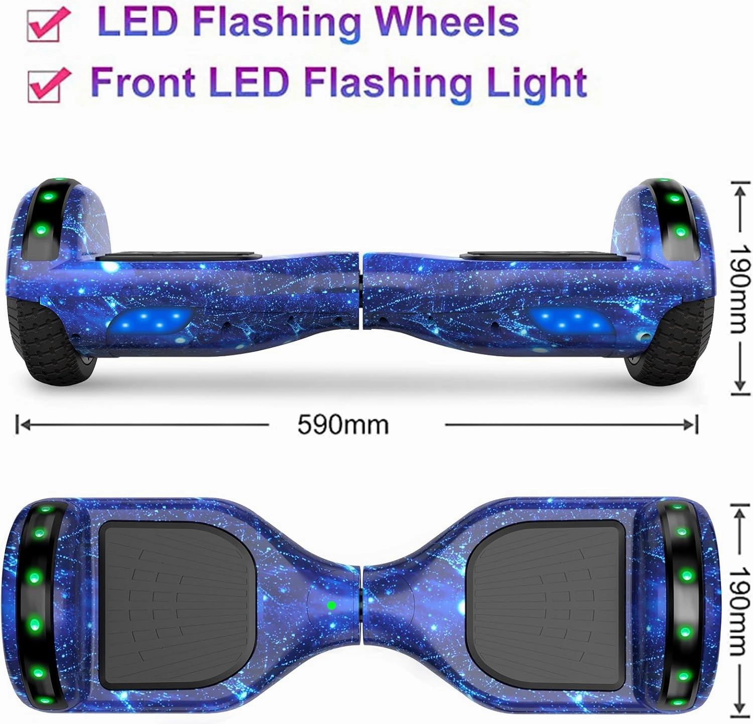 SISIGAD Hoverboard for Kids Ages 6-12, with Built-in Bluetooth Speaker and 6.5" Colorful Lights Wheels, Safety Certified Self Balancing Scooter Gift for Kids