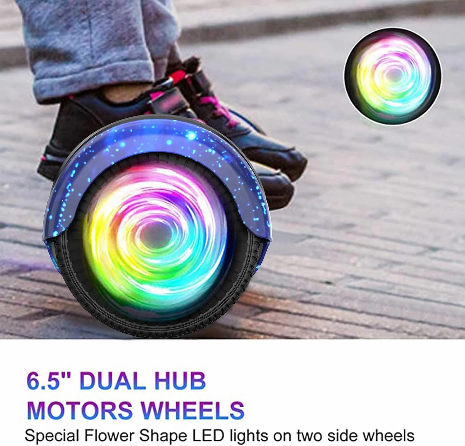SISIGAD Hoverboard for Kids Ages 6-12, with Built-in Bluetooth Speaker and 6.5" Colorful Lights Wheels, Safety Certified Self Balancing Scooter Gift for Kids