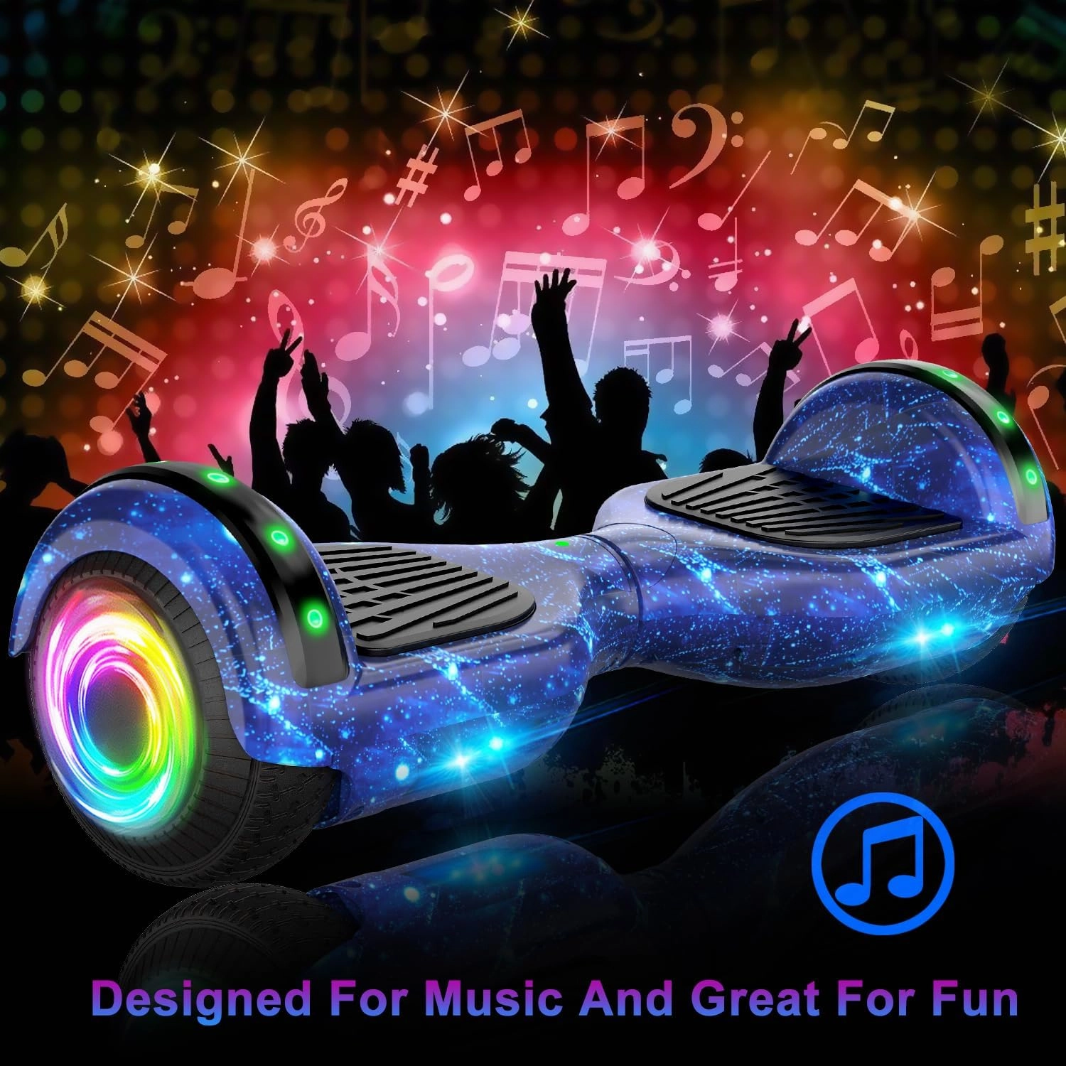 SISIGAD Hoverboard for Kids Ages 6-12, with Built-in Bluetooth Speaker and 6.5" Colorful Lights Wheels, Safety Certified Self Balancing Scooter Gift for Kids