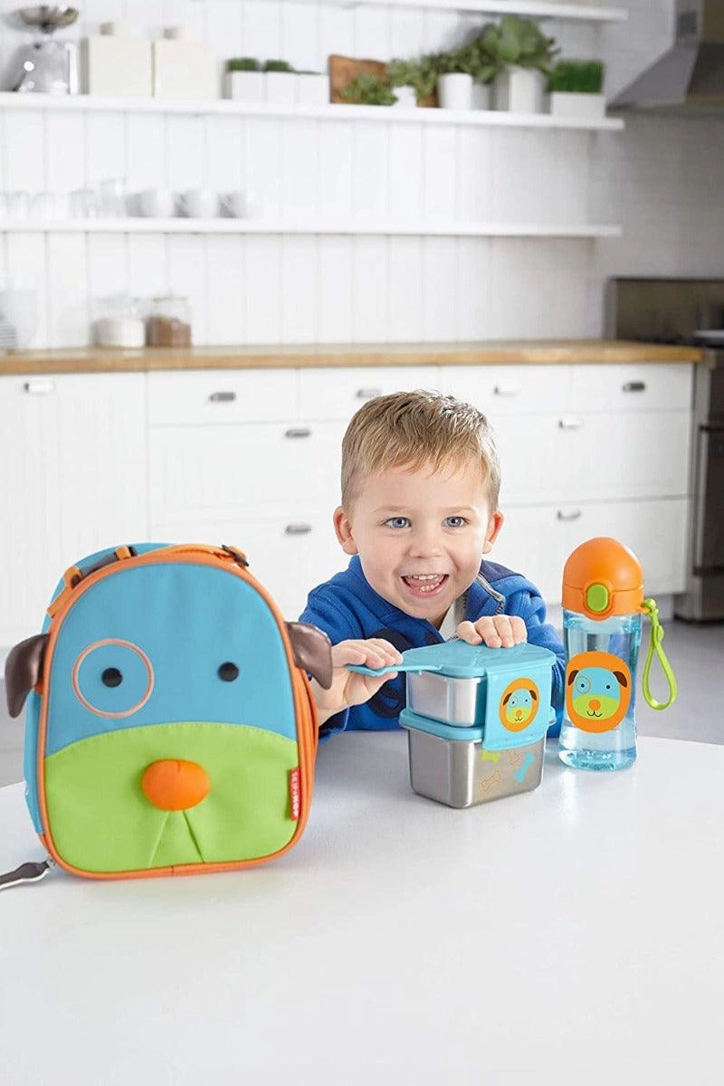 Skip Hop Zoo Back To School Dog - Stainless Steel Lunch Box For Ages 3-6 Years
