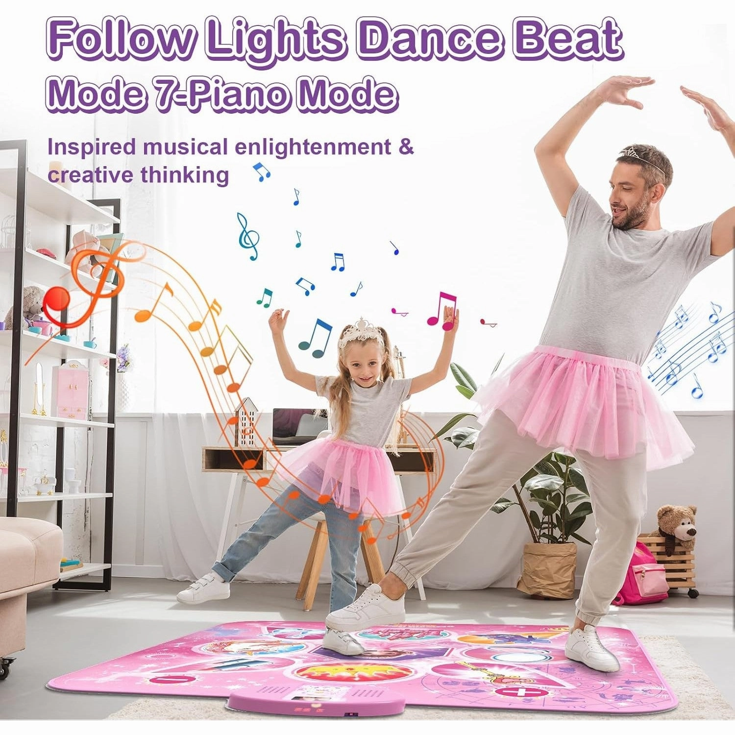Skirfy Unicorns Dance Mat, Toys for Girls Gift Age 3-8,Electronic Music Dance Pad with 7 Games Mode, Dance Games with Touch Sensitive LED Lights,Birthday Girls Toys Gift