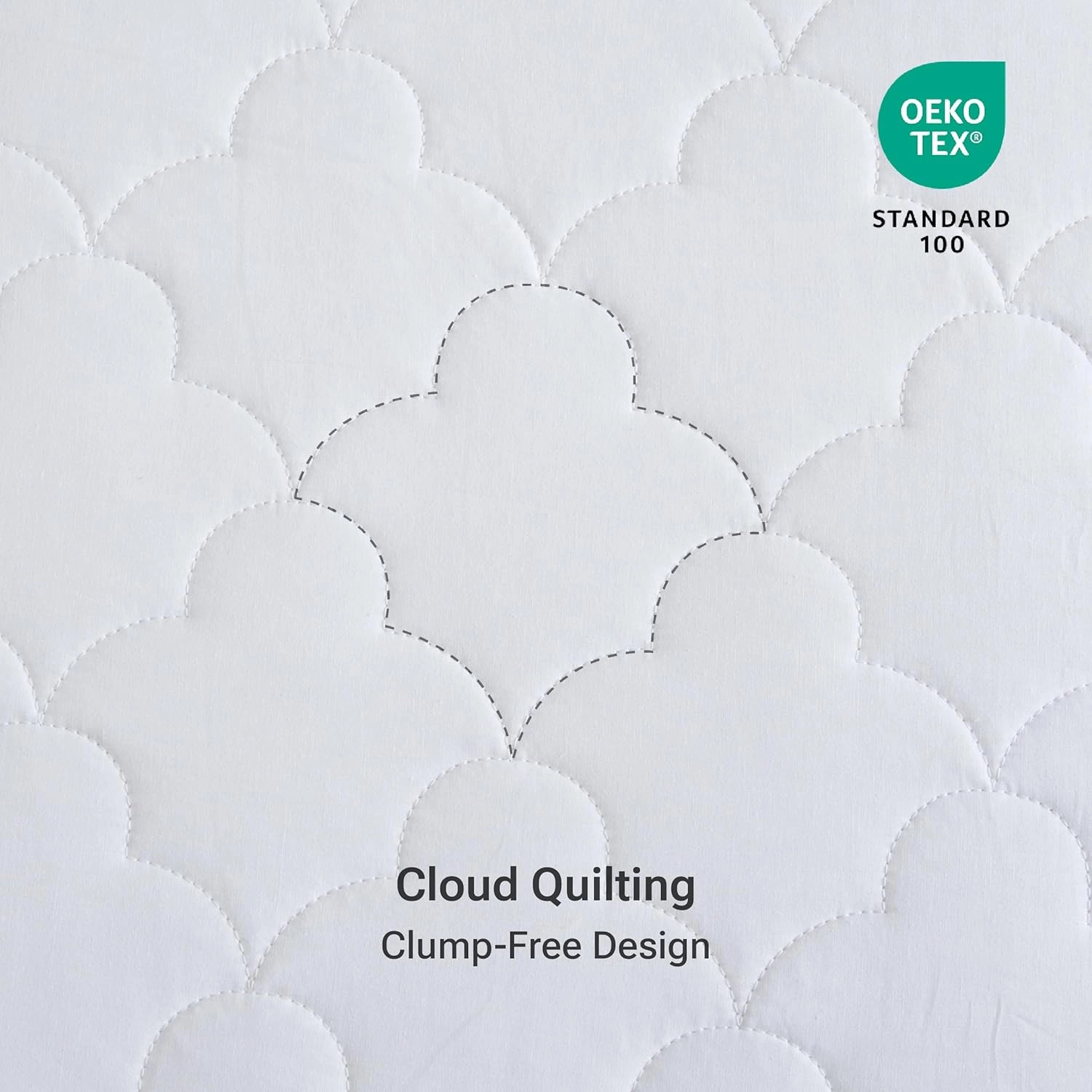 Sleep Philosophy Queen Mattress Pad, Cotton Mattress Protector Classic Cloud Quilted Bed Cover, All Natural Breathable Mattress Topper Fitted Pocket Fits Up to 16", Machine Washable, White