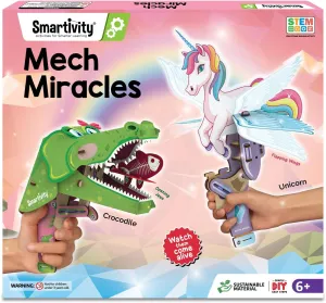 Smartivity Mech Miracles - Magical Unicorn & Cute Crocodile for Girls Ages 6,7,8,9,10,11,12 Years I DIY Craft Kit | Christmas, Birthday Gifts for Boys & Girls