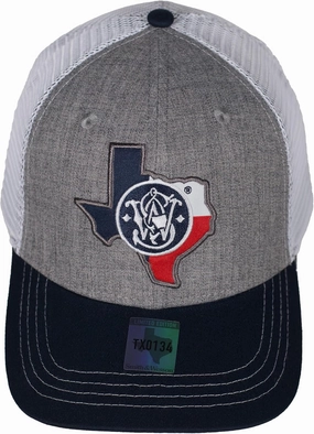 Smith & Wesson® Officially Licensed Men's Trucker Hat, Adjustable Snapback, 6-Panel Mesh Baseball Cap, One Size Fits Most