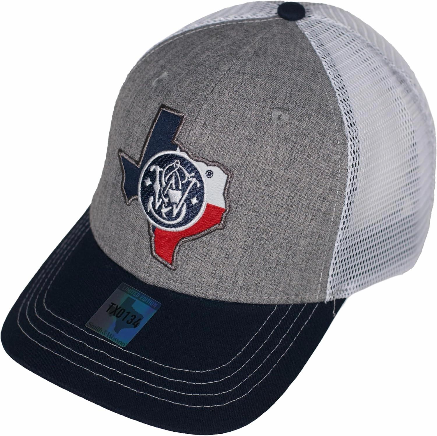 Smith & Wesson® Officially Licensed Men's Trucker Hat, Adjustable Snapback, 6-Panel Mesh Baseball Cap, One Size Fits Most