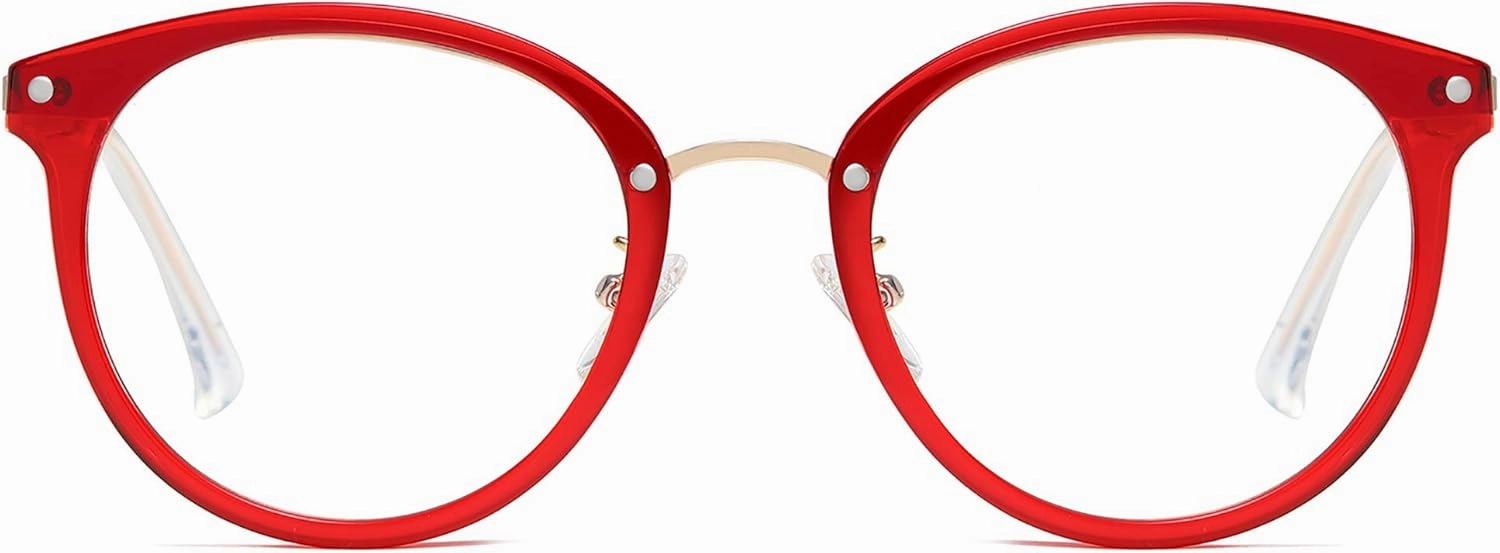 SOJOS Retro Round TR90 Blue Light Reading Glasses Womens Mens Readers Computer Glasses Eyewear Frame SJ9001