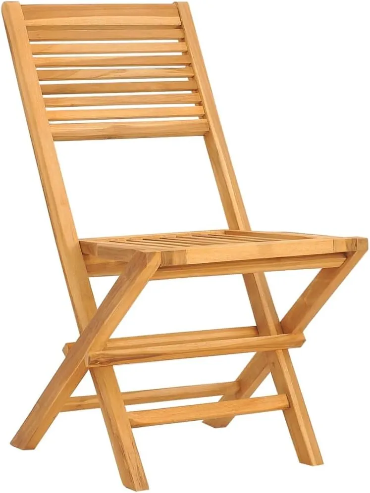 Solid Teak Wood Folding Patio Chairs Set of 6, 18.5x24.4x35.4 Inch Outdoor Furniture Foldable Lounge Chairs for Poolside Backyard Beach Camping