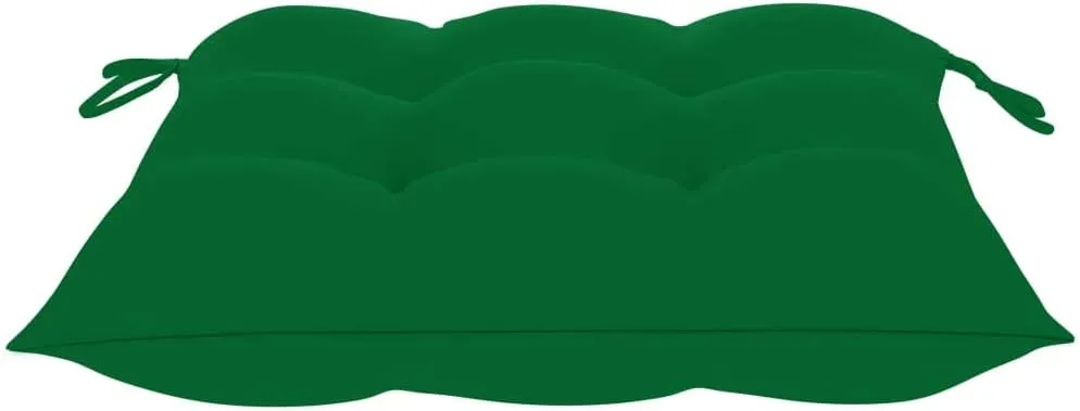Solid Teak Wood Patio Chairs with Green Cushions 2-Piece Set, Stackable Outdoor Furniture for Garden Beach Poolside, All-Weather Durable Lounge Chairs