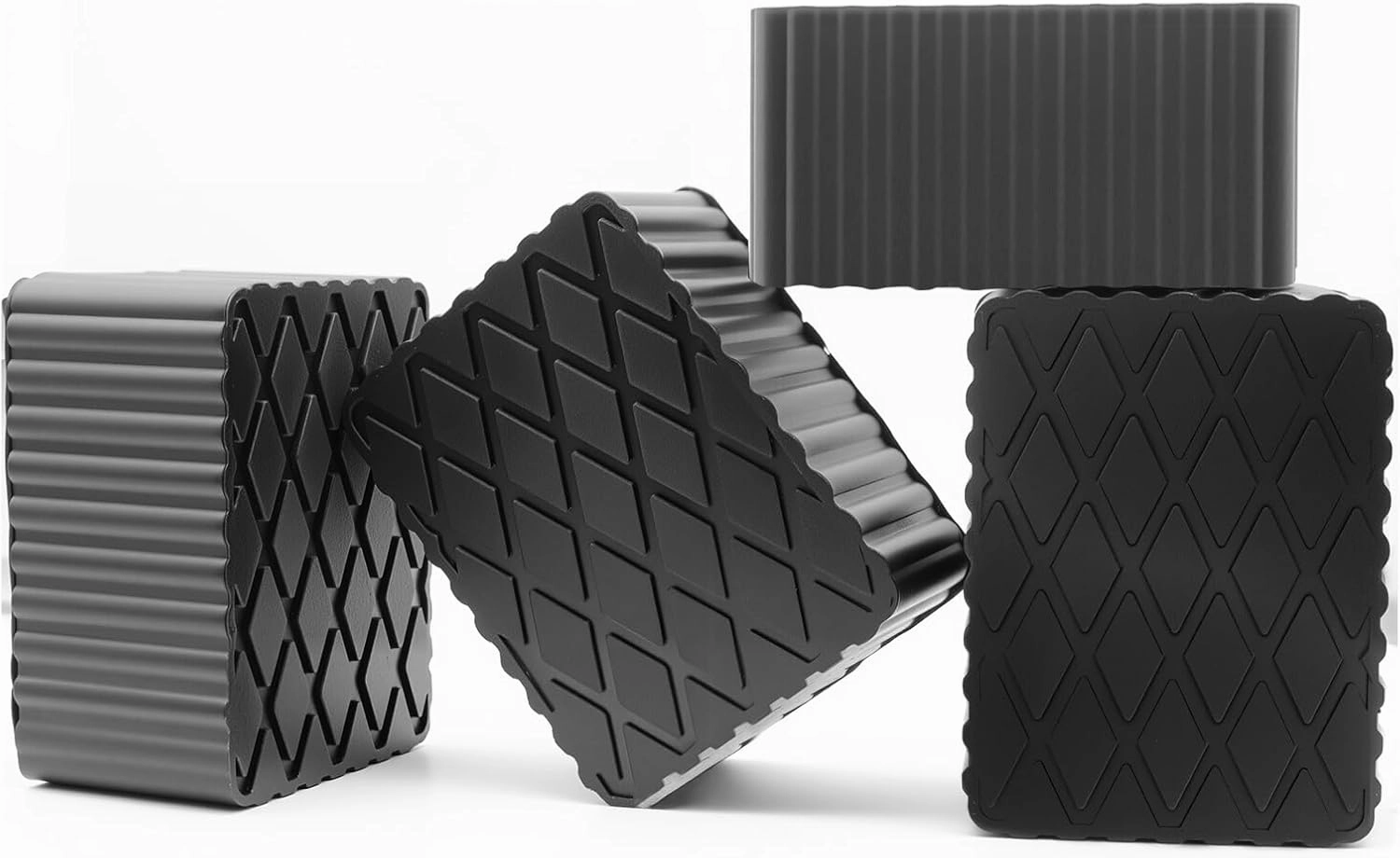Solid Rubber Auto Lift Block Spacer Pad 4 Pack Solid Universal Rubber Lift Pads for Automobile Lifts, Jacks, Racks 160mm x 120mm x 80mm