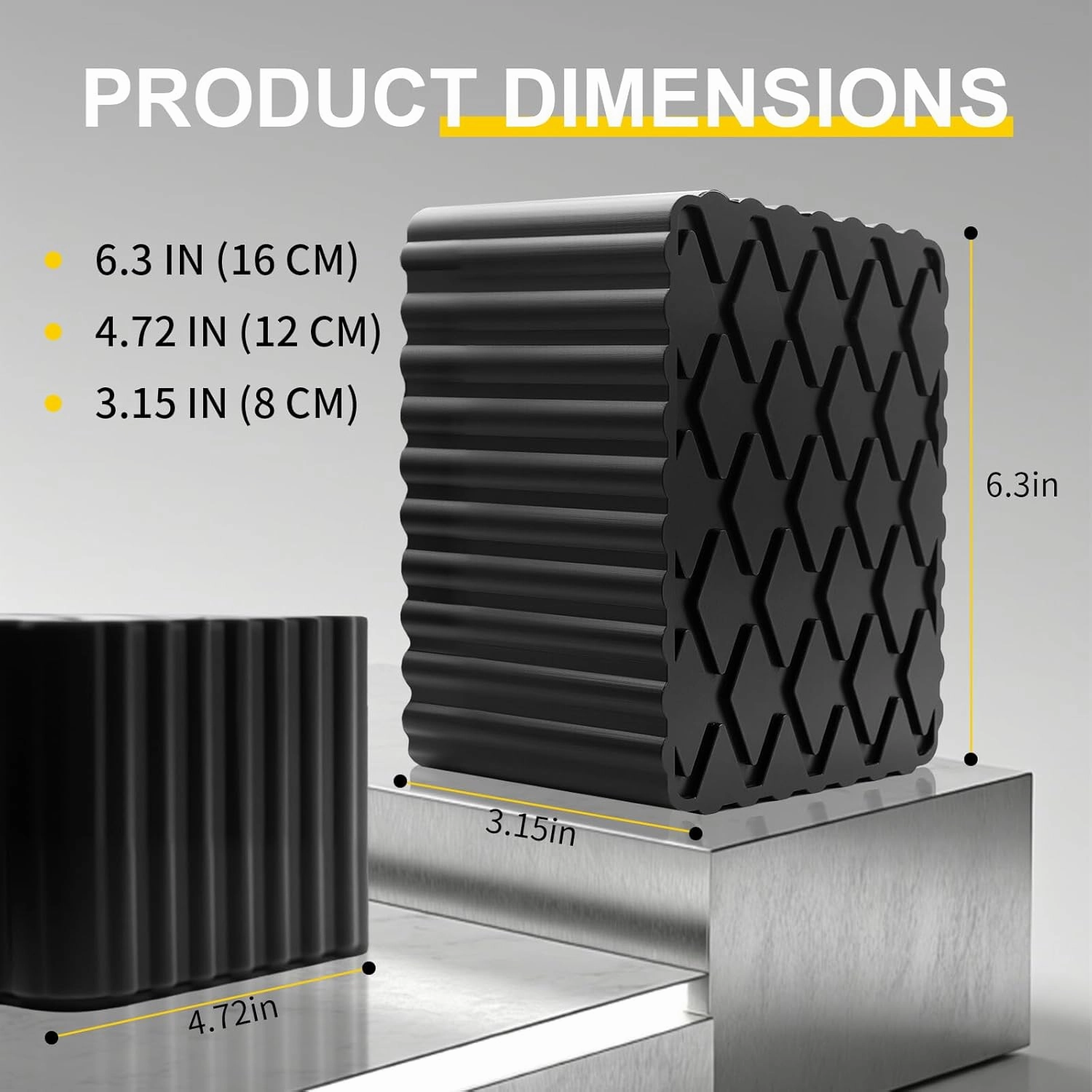 Solid Rubber Auto Lift Block Spacer Pad 4 Pack Solid Universal Rubber Lift Pads for Automobile Lifts, Jacks, Racks 160mm x 120mm x 80mm