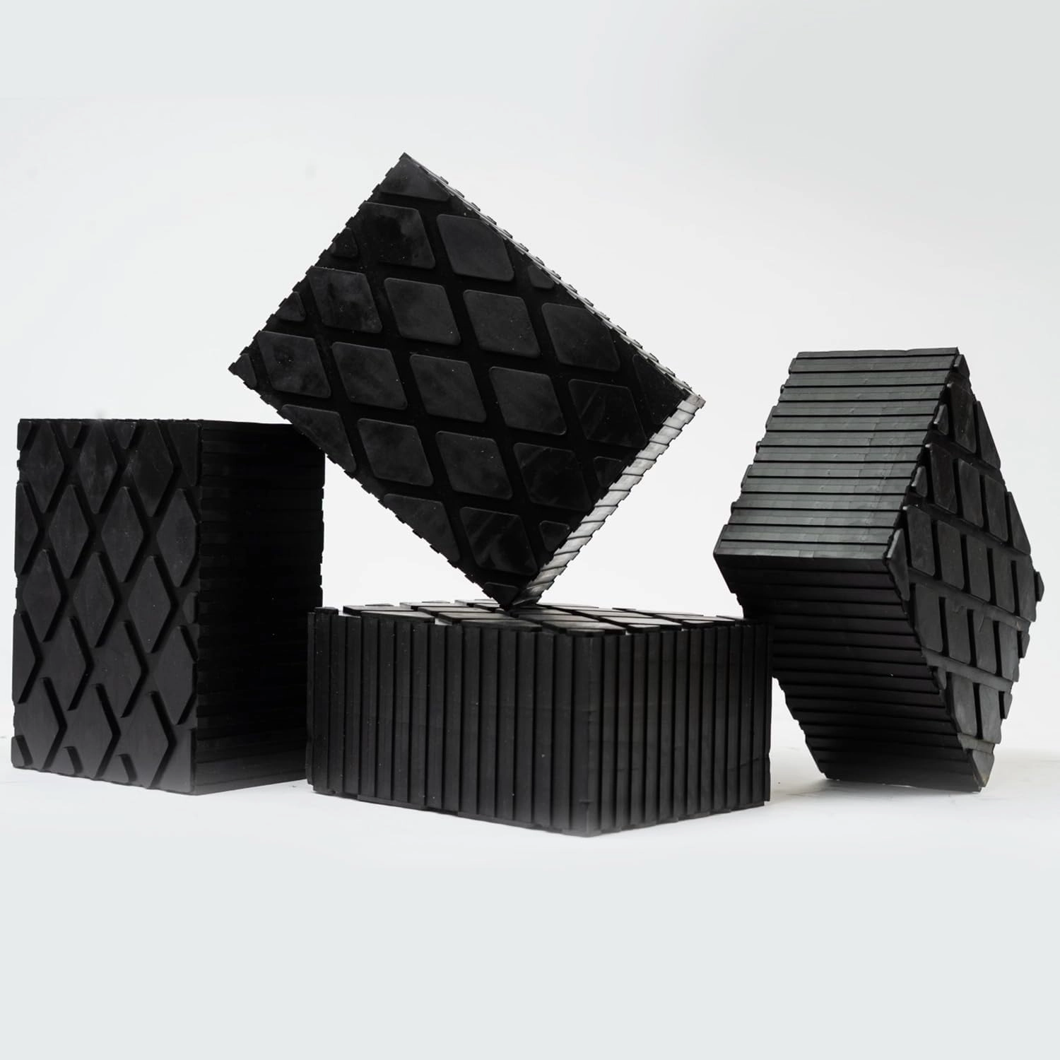 Solid Rubber Auto Lift Block Spacer Pad – Extra Height 6-3/8" x 4-3/4" x 3" Heavy-Duty Lift Pads for Automobile Lifts, Jacks, & Racks | 3000 lbs Capacity | Set of 4 Replacement Pads