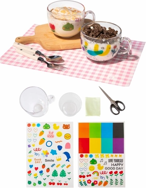 SOMSSIKIT - DIY Cereal Cup Making Kit with Waterslide Decal Stickers - All-in-One Kit Includes Cute Designed Stickers and Easy-to-Follow Instructions to Create Your Own Cereal Cup (Kidult Option)