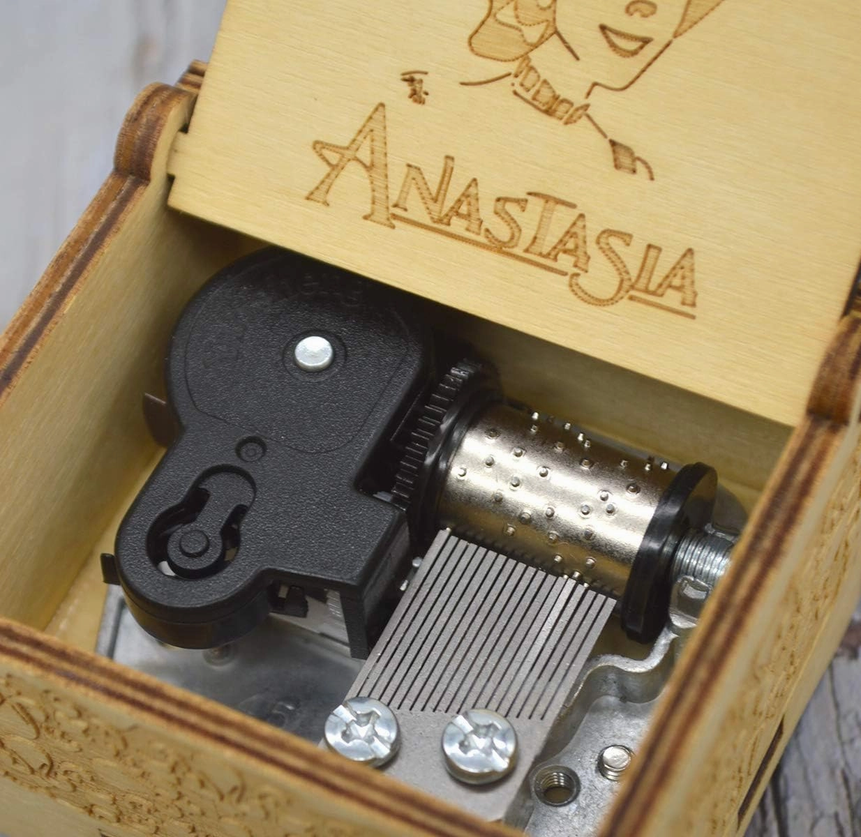 Sooharic Anastasia Music Box, Wind-up Mechanism, Unique Gifts/Collections, Antique Carved Musicial Box Crafts (Wind-up)