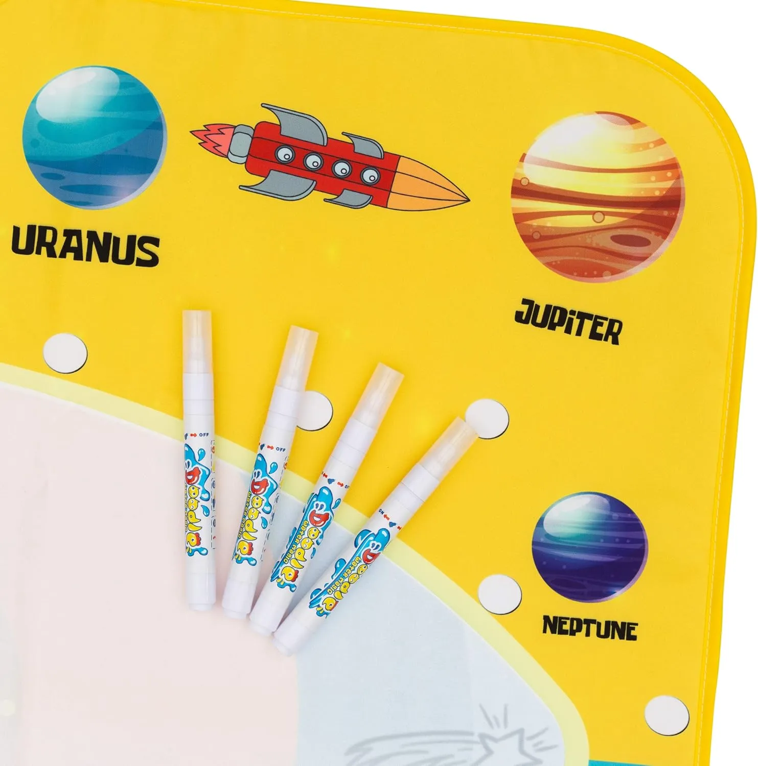 Space Rocket Science Theme Magic doodle Aqua Mat Large Square Water Drawing Play Mat Kinesthetic Learning Toys for ages 3, 4, 5, 6, 7, 8, 9, 10, 11, 12 years olds Mess Free Doodle Mat for Toddlers
