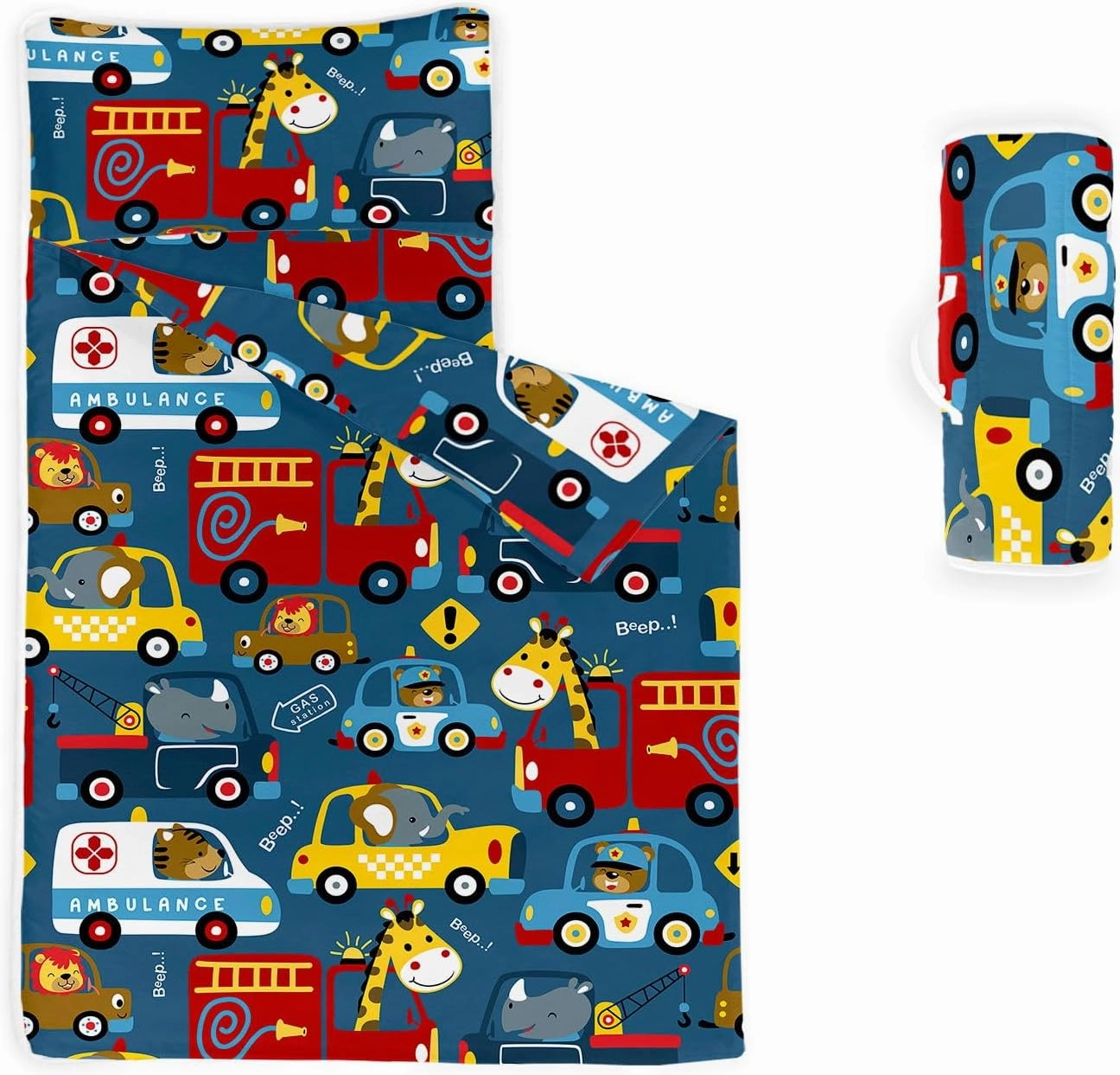 Space Nap Mat - Space Ship Galaxy Sleeping Bag with Removable Pillow - Daycare and Sleepovers Preschool Kindergarten Bedding Set for Kids Toddler Boys Girls