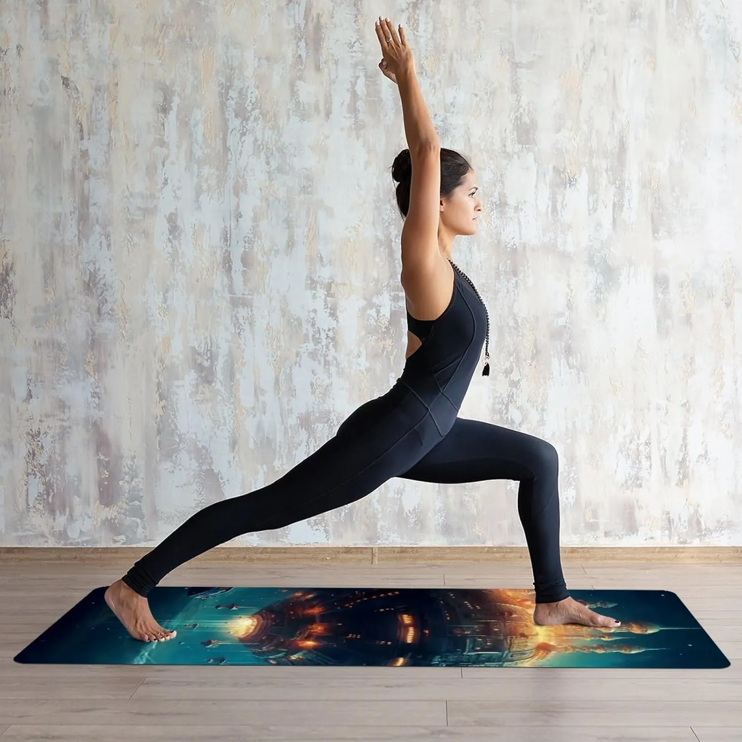 Spacecraft Yoga Towel with Travel Bag, Non Slip Rubber Hot Yoga Mat Towel, Suede Absorbent Quick-Dry Yoga Blankets for Fitness,Pilates and Workout 72.8x26.8in