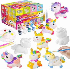 SpringFlower Unicorn Gift Toys for 3 4 5 6 7 8 Years Old Girls - Girls Arts and Crafts Painting kit Including 8 Cute Looking Unicorn Figures, DIY Creative Christmas Gift for Kids