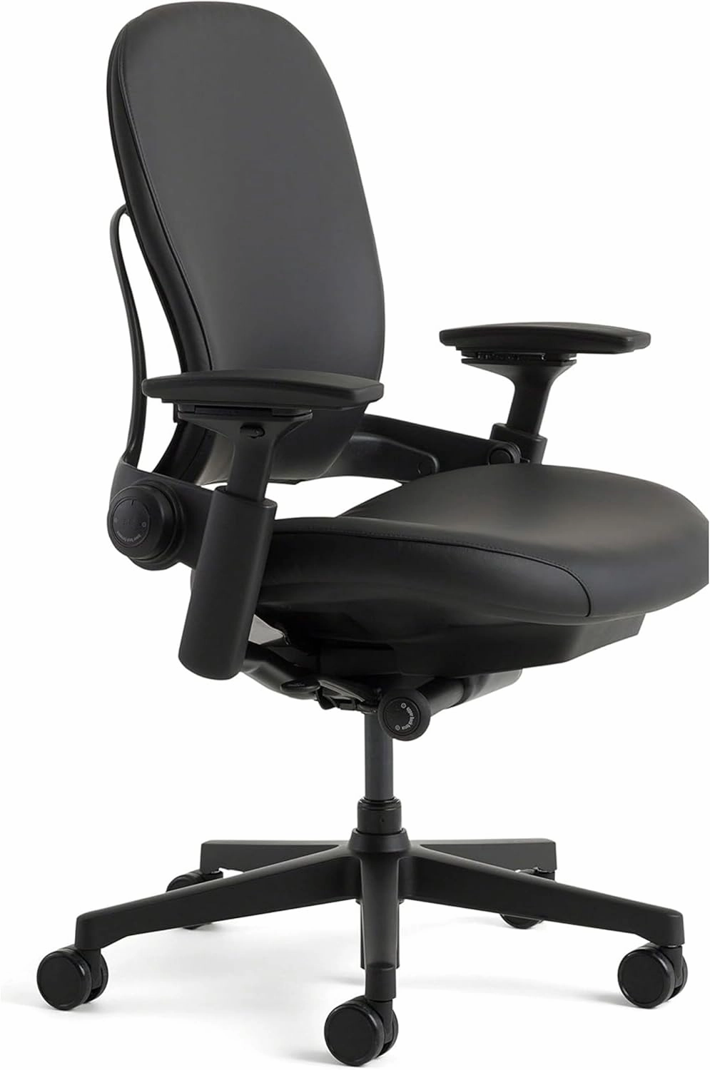 Steelcase Leap Office Chair - Ergonomic Work Chair with Wheels for Carpet Flooring - Work Chair Supports Unique Body Shape - with Natural Glide System & Liveback Technology - Black Leather