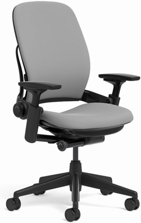 Steelcase Leap Task Chair: Black Base - 4D Adjustable Arms - No Headrest - 5" Cylinder Seat Height