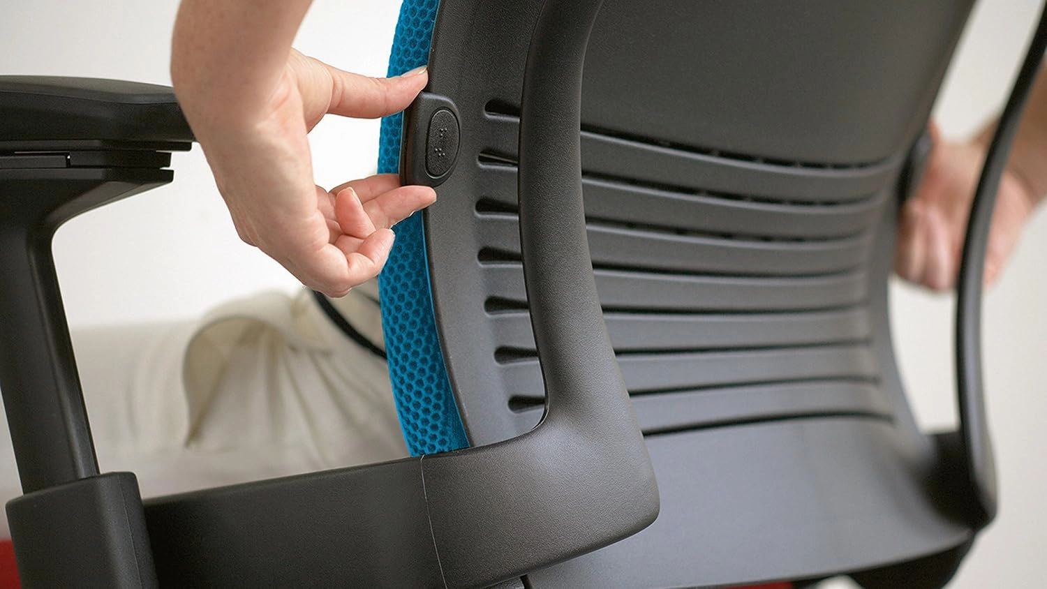 Steelcase Leap Task Chair: Platinum Base - 4D Adjustable Arms - Headrest - Standard Carpet Casters