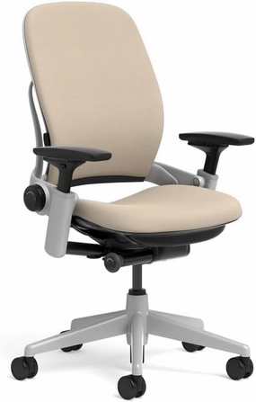 Steelcase Leap Task Chair: Platinum Base - 4D Adjustable Arms - No Headrest - Hard Floor Casters