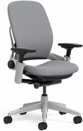 Steelcase Leap Task Chair: Platinum Base - 4D Adjustable Arms - No Headrest - Hard Floor Casters