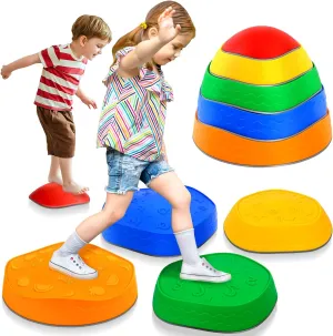 Stepping Stones for Kids 5Pcs Non-Slip PP Toddler Stepping Stones Balance Stepping Stones Kids Stepping Stones for Promoting Balance & Coordination Skills Indoor Outdoor Play Sensory Stepping Stones