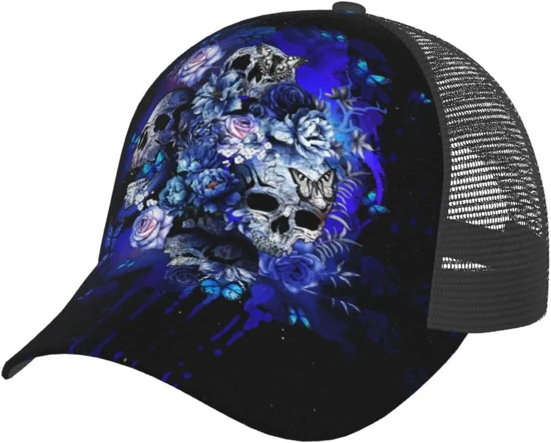 Sugar Skull Baseball Cap Adjustable Dad Hat Trucker Hat Outdoor Cap Sun Hats for Men Women