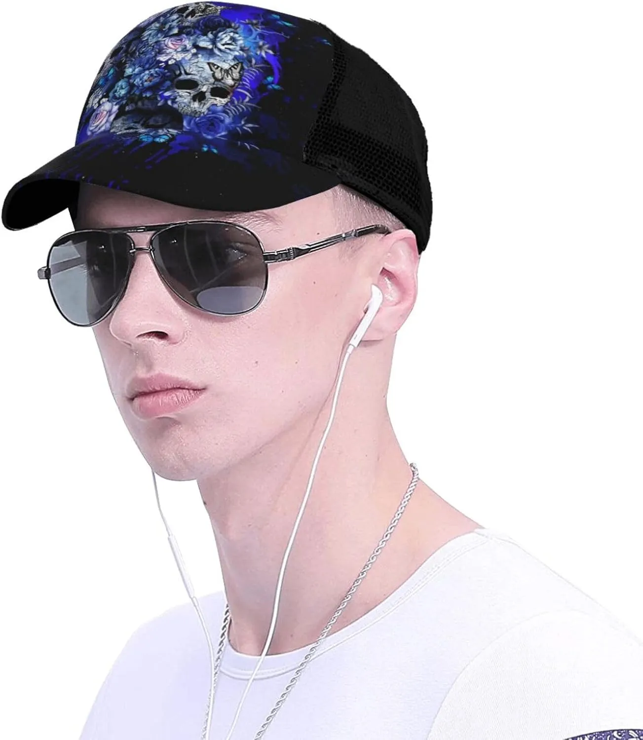 Sugar Skull Baseball Cap Adjustable Dad Hat Trucker Hat Outdoor Cap Sun Hats for Men Women