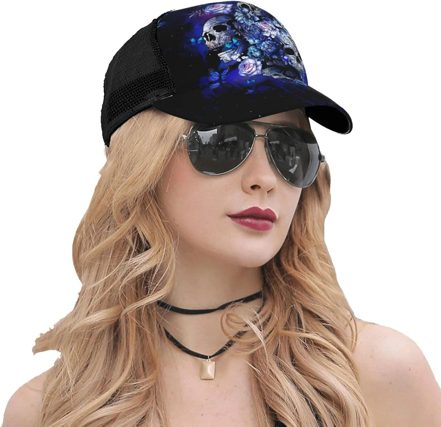 Sugar Skull Baseball Cap Adjustable Dad Hat Trucker Hat Outdoor Cap Sun Hats for Men Women