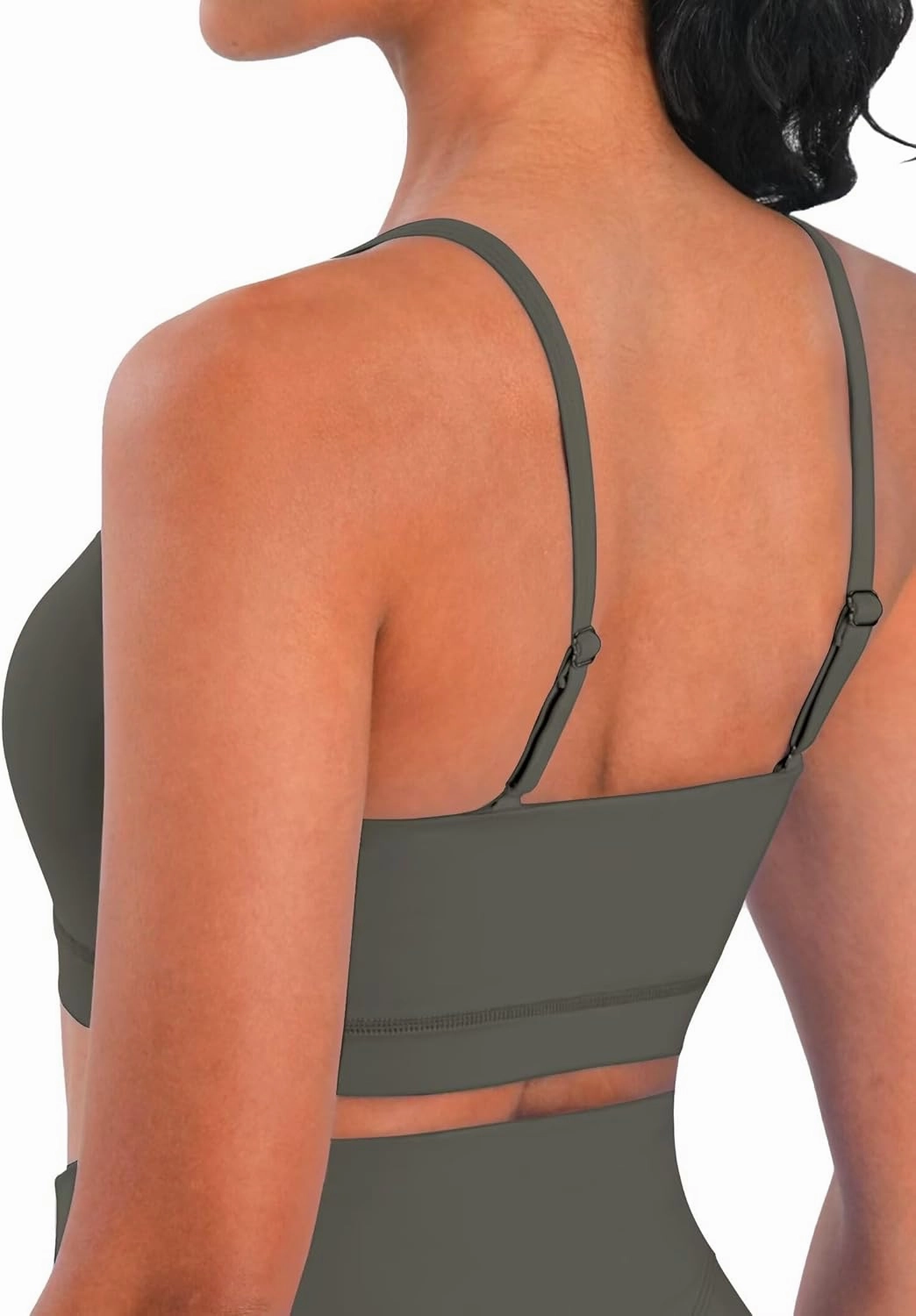 Sunzel Womens Sports Bra Buttery Soft Adjustable Straps Padded Yoga Bra Scoop Neck Wireless Bra Crop Top for Workout Gym