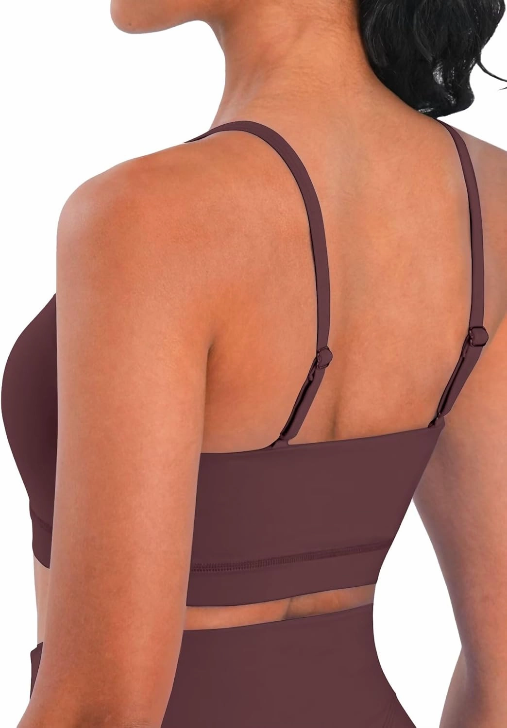 Sunzel Womens Sports Bra Buttery Soft Adjustable Straps Padded Yoga Bra Scoop Neck Wireless Bra Crop Top for Workout Gym