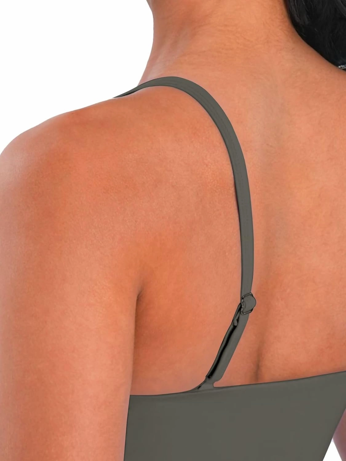 Sunzel Womens Sports Bra Buttery Soft Adjustable Straps Padded Yoga Bra Scoop Neck Wireless Bra Crop Top for Workout Gym