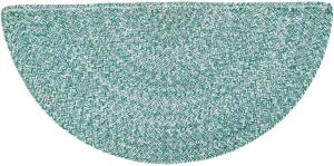 Super Area Rugs Farmhouse Braided Rug Cotton Kitchen Reversible Carpet Light Green & White, 20" X 40" Half Circle