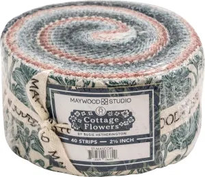 Susie Hetherington Cottage Flowers Strips 40 2.5-inch Strips Jelly Roll Maywood Studio