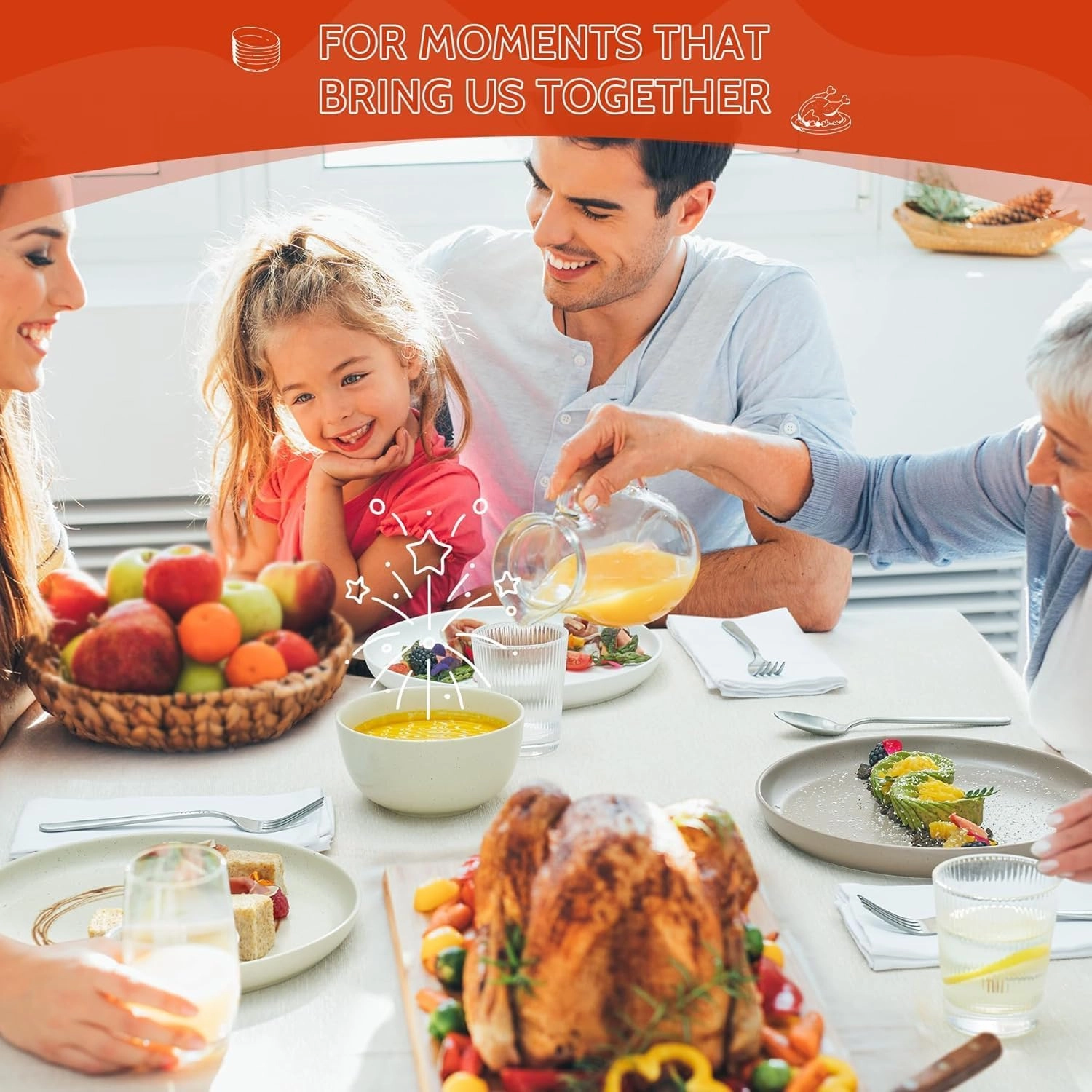 Sweese Dinnerware Sets,12 Pieces Porcelain Round Plates and Bowls Sets, Dishes Set for 4, Chip Scratch Dishwasher Microwave and Oven Safe Dishware Sets, Multi-color