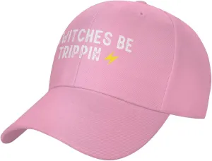 Switches Be Trippin Fashionable Vintage Low-Profile Baseball Cap,Unisex Adjustable Dad Hat,Pink