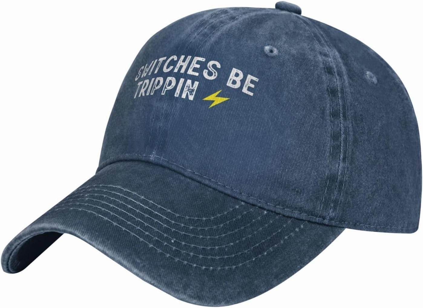 Switches Be Trippin Vintage Cotton Unisex Baseball Cap Low Profile Dad Hat Adjustable for Men and Women, Navy Blue